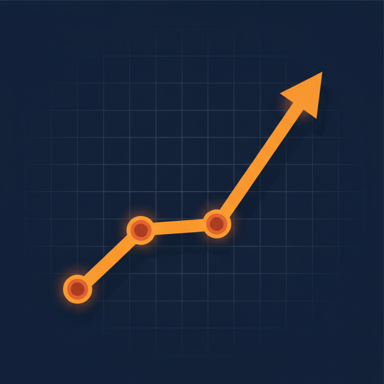 Stylized growth-curve timeline illustration with milestone markers — Phoenix SEO timeline visualization